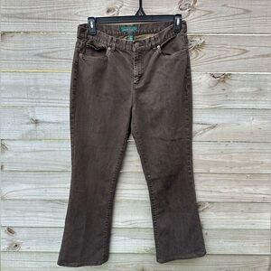 Lauren Ralph Lauren brown flare wide leg jeans size 10